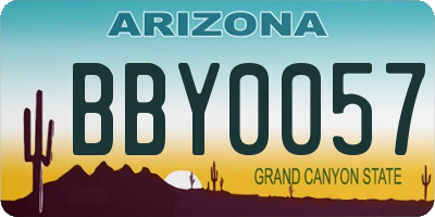AZ license plate BBY0057