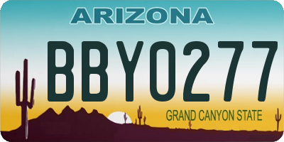 AZ license plate BBY0277