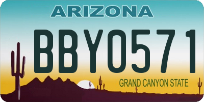 AZ license plate BBY0571