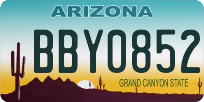 AZ license plate BBY0852