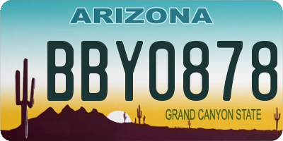 AZ license plate BBY0878