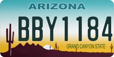 AZ license plate BBY1184