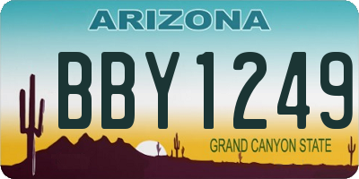AZ license plate BBY1249