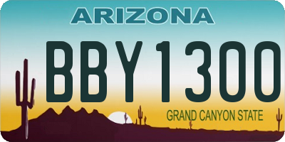 AZ license plate BBY1300