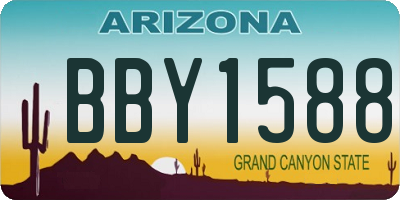 AZ license plate BBY1588