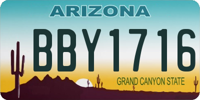 AZ license plate BBY1716