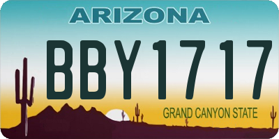 AZ license plate BBY1717