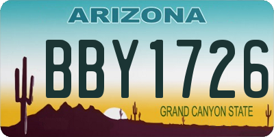 AZ license plate BBY1726