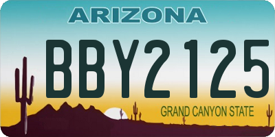AZ license plate BBY2125