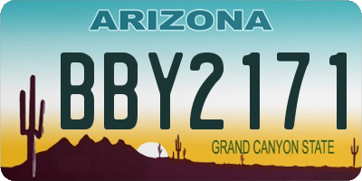 AZ license plate BBY2171