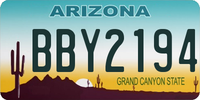 AZ license plate BBY2194