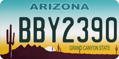 AZ license plate BBY2390
