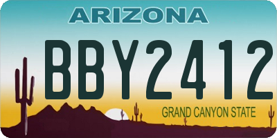 AZ license plate BBY2412