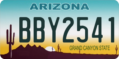 AZ license plate BBY2541