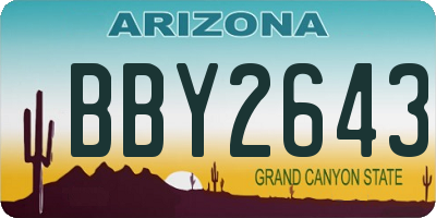 AZ license plate BBY2643