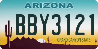 AZ license plate BBY3121
