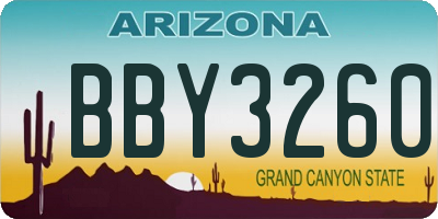 AZ license plate BBY3260