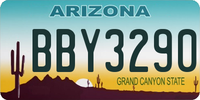 AZ license plate BBY3290