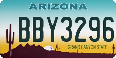 AZ license plate BBY3296