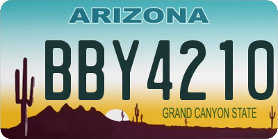 AZ license plate BBY4210