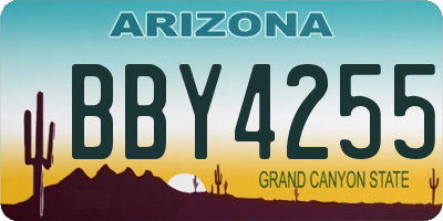 AZ license plate BBY4255