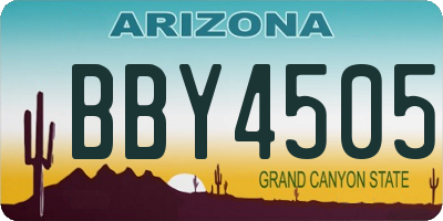 AZ license plate BBY4505