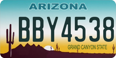 AZ license plate BBY4538