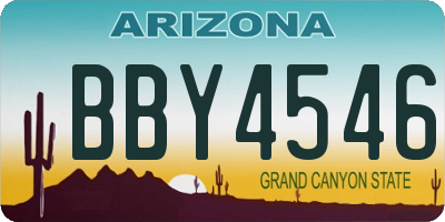 AZ license plate BBY4546