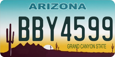 AZ license plate BBY4599