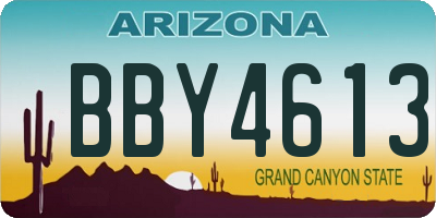 AZ license plate BBY4613