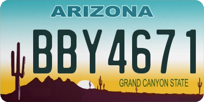 AZ license plate BBY4671
