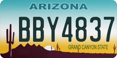AZ license plate BBY4837