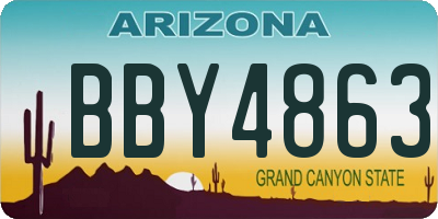 AZ license plate BBY4863
