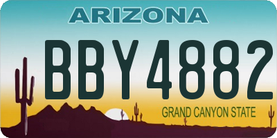 AZ license plate BBY4882