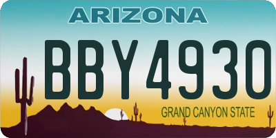 AZ license plate BBY4930