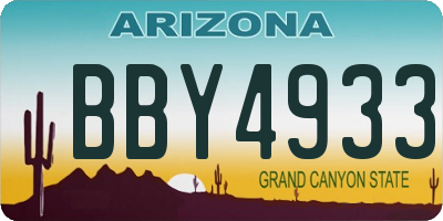 AZ license plate BBY4933