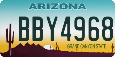 AZ license plate BBY4968