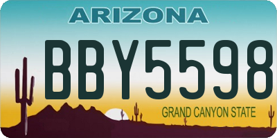AZ license plate BBY5598