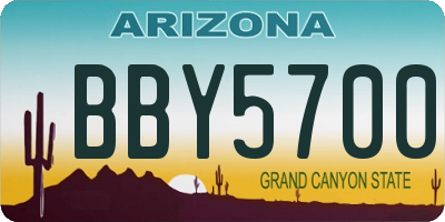 AZ license plate BBY5700