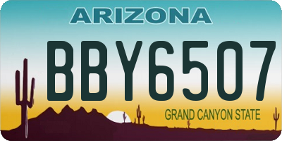 AZ license plate BBY6507