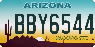 AZ license plate BBY6544