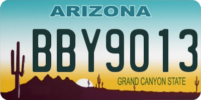 AZ license plate BBY9013