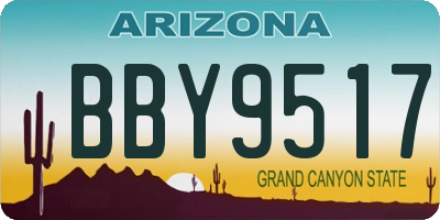 AZ license plate BBY9517