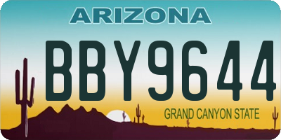 AZ license plate BBY9644