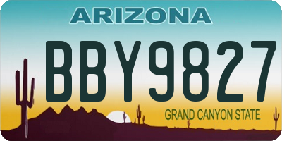 AZ license plate BBY9827