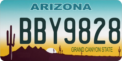 AZ license plate BBY9828