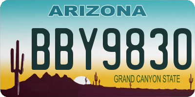 AZ license plate BBY9830