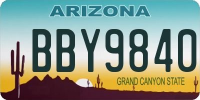 AZ license plate BBY9840