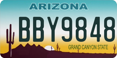 AZ license plate BBY9848