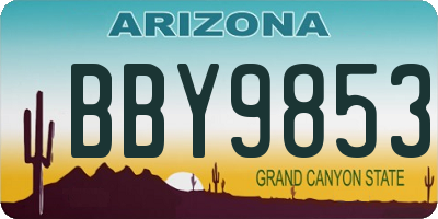 AZ license plate BBY9853